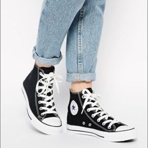 black & white high top converse